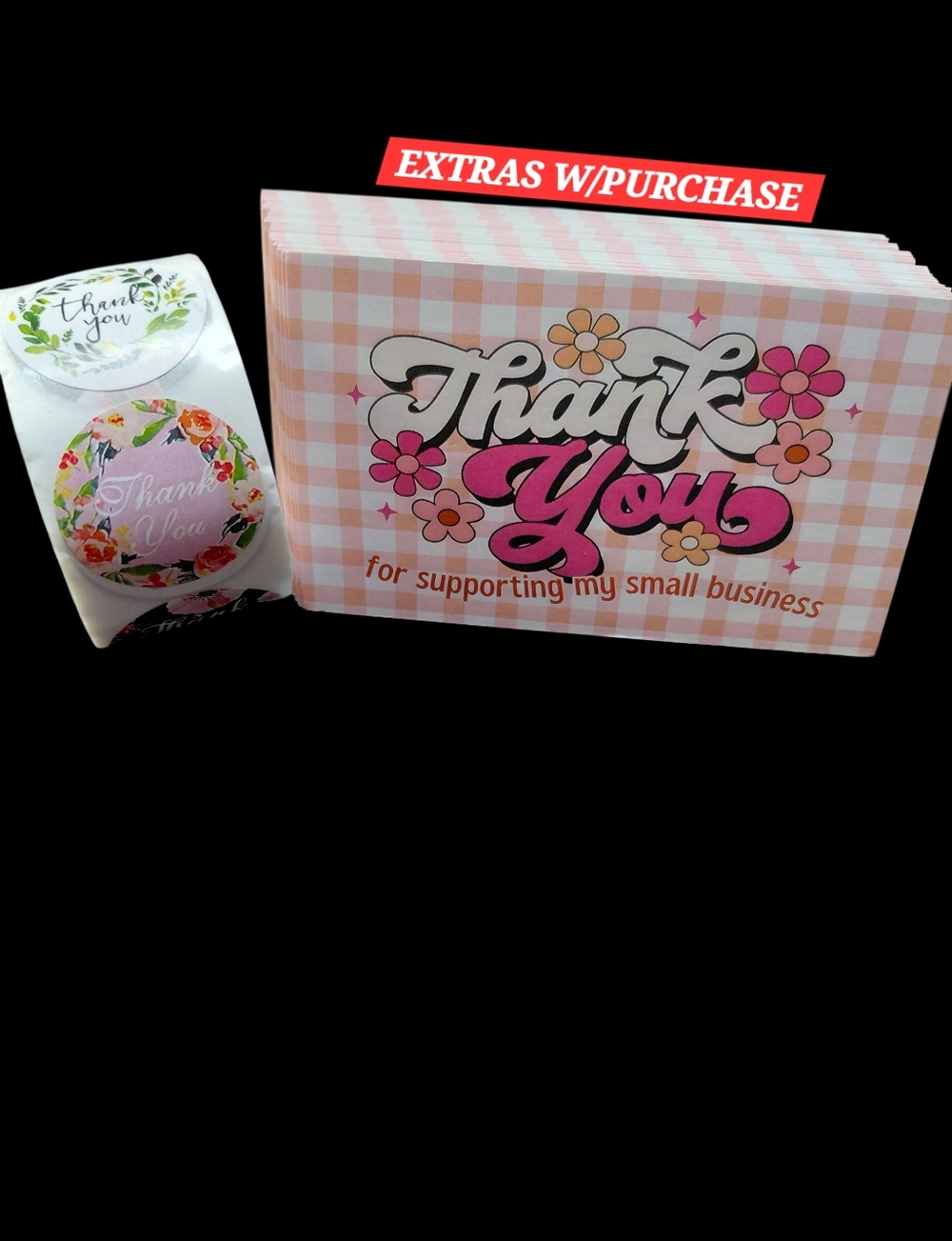 550ct. 50ct. Thank You Cards 500ct. Stickers Bonus 3 Random Polys 3.54x2.1 - Picture 1 of 5